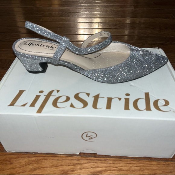 Life Stride Soft System Minimalist Pumps Sparkly Pewter Women’s Size 6.5 Wide - Picture 6 of 10